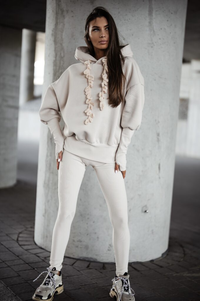 ZESTAW 2 - VOGUE & legginsy PUSH UP beż