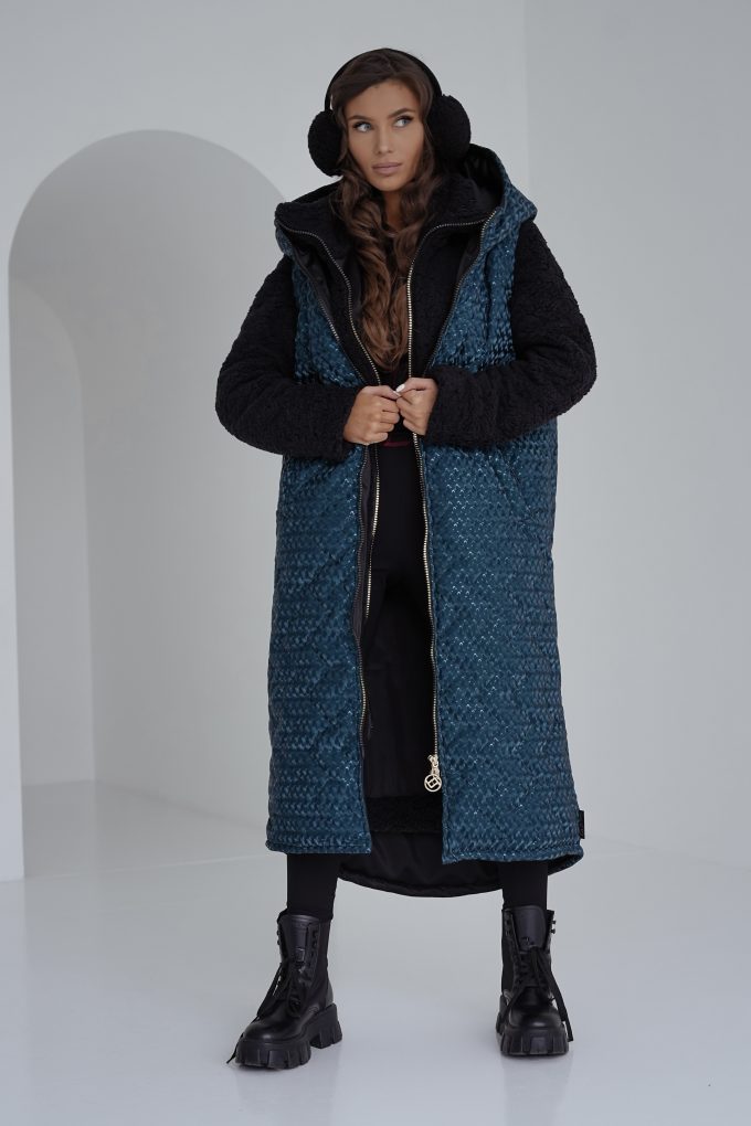 GLAMOUR MAXI LONG kamizelka, turkus