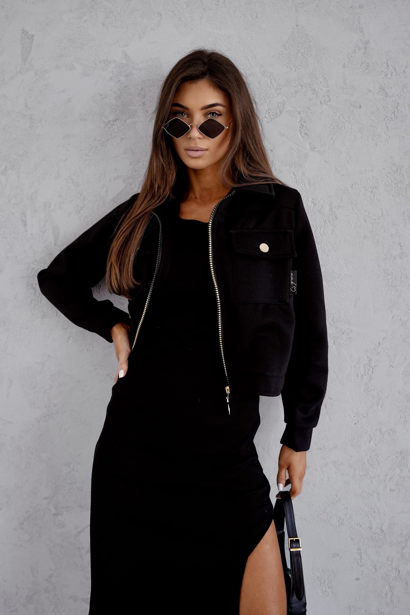 NANCY kurtka typu bomber, czarna