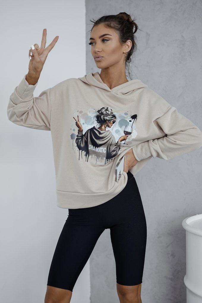 BESTIE DRAMATIC bluza, beżowa