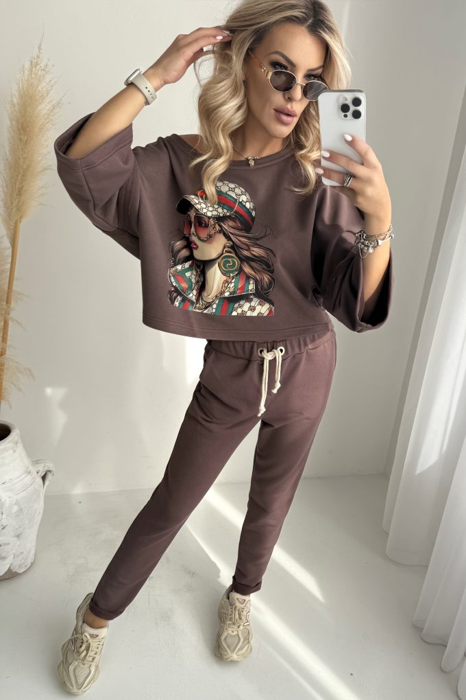 ENJOY QUEEN bluza, czekolada