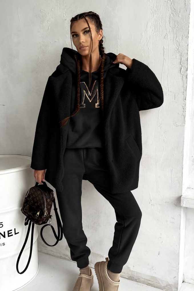 TEDDY kurtka miś, czarna