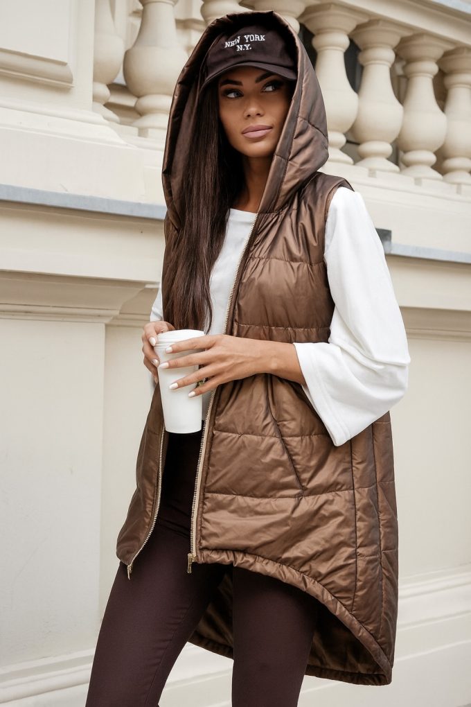 GLAMOUR kamizelka, czekolada