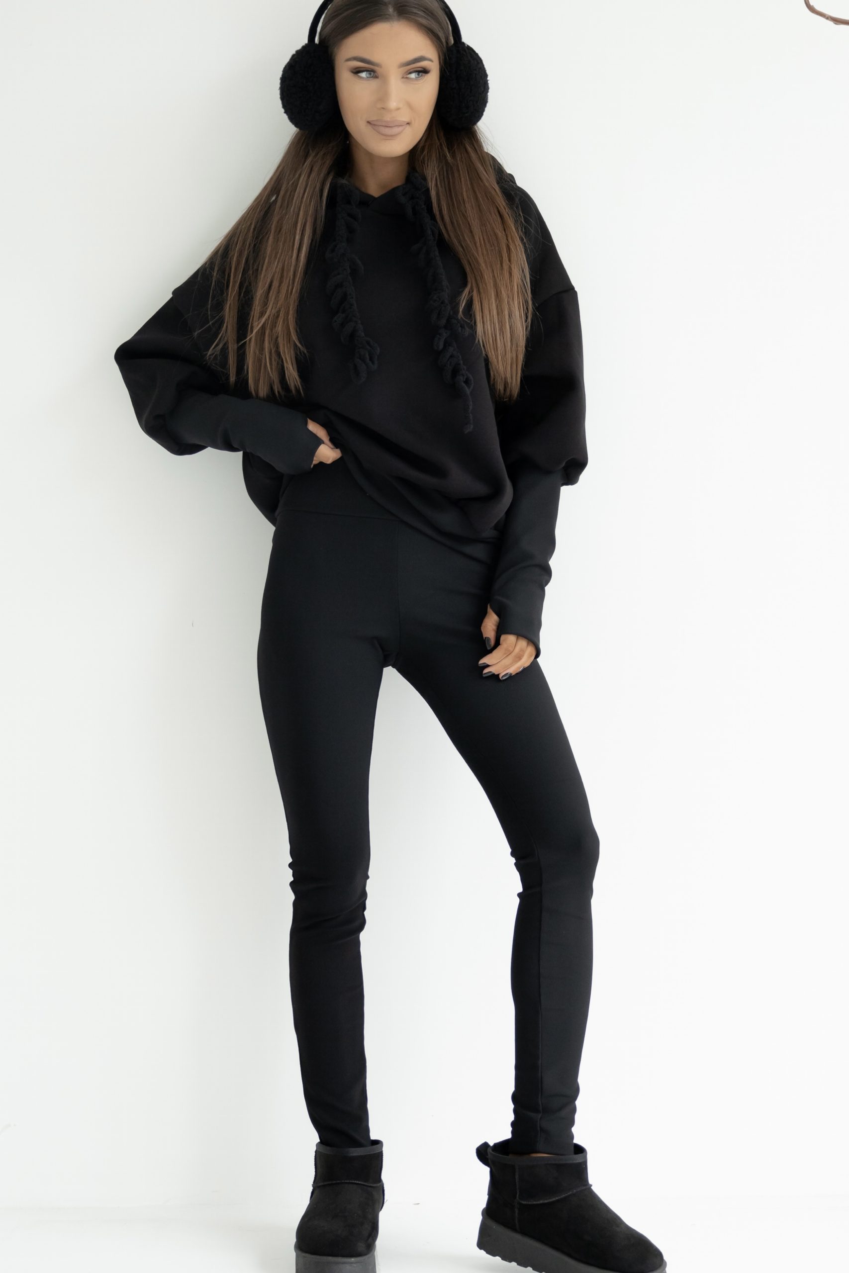 PUSH UP legginsy, czarne