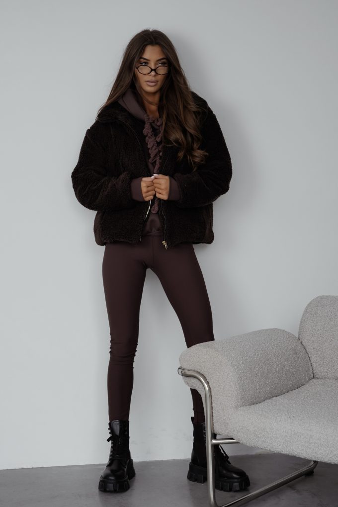 FLUFFY misiowa kurtka, czekolada