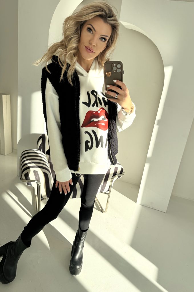 FLUFFY VEST misiowa kamizelka,  czarna