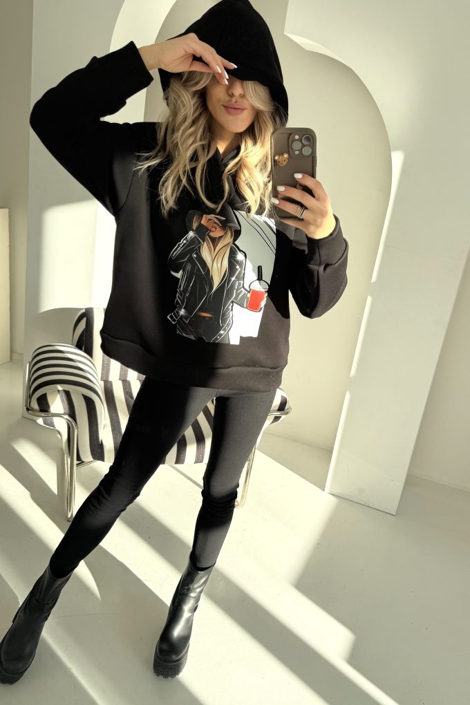 BESTIE BLONDE bluza, czarna